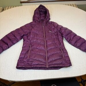 LL bean Women's goose. DownFill Puffer Jacket Hooded Purple Size M